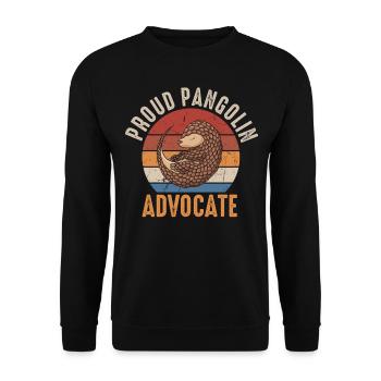 Proud Pangolin Advocate Owner of a - Unisex Sweatshirt - black - Front - Alina (178cm) & Michal (187cm)