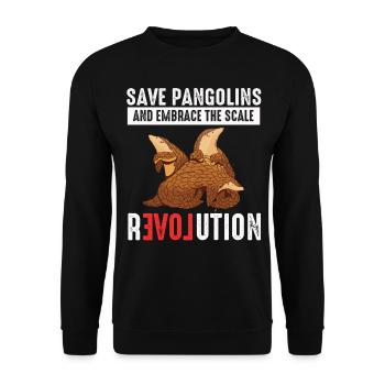 Scale Revolution Pangolins Lover Pangolin - Sweat-shirt Unisexe - noir - Devant - Alina (178cm) & Michal (187cm)