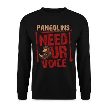 Pangolins need our voice Owners of - Unisex Sweatshirt - black - Front - Alina (178cm) & Michal (187cm)