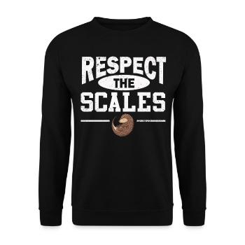Pangolin lovers respect the scales - Unisex Sweatshirt - black - Front - Alina (178cm) & Michal (187cm)