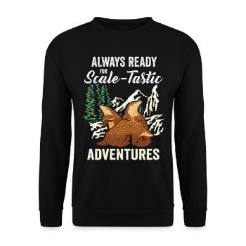 Scale-tastic Adventures Pangolins Lover Pangolin - Sweat-shirt Unisexe - noir - Devant - Alina (178cm) & Michal (187cm)