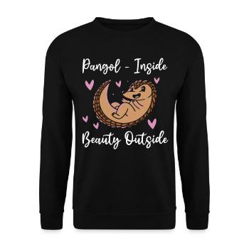 Pangol-inside Pangolins Liebhaber Pangolin - Unisex Pullover - Schwarz - Vorne - Alina (178cm) & Michal (187cm)