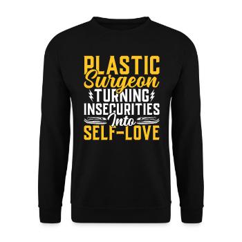 Chirurgien plasticien Self-Love Surgical - Sweat-shirt Unisexe - noir - Devant - Alina (178cm) & Michal (187cm)