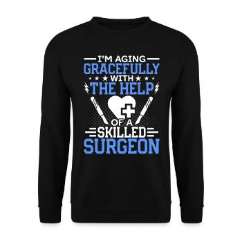 Chirurgien plasticien expérimenté - Sweat-shirt Unisexe - noir - Devant - Alina (178cm) & Michal (187cm)