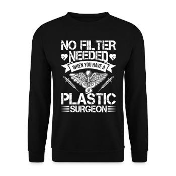 Plastic surgeon No filter required - Unisex Sweatshirt - black - Front - Alina (178cm) & Michal (187cm)