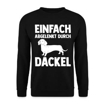 Hund Dackel - Unisex Pullover - Schwarz - Vorne - Alina (178cm) & Michal (187cm)