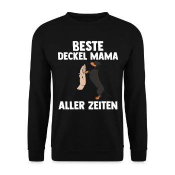 Hund Mutter Mama Dackel - Unisex Pullover - Schwarz - Vorne - Alina (178cm) & Michal (187cm)
