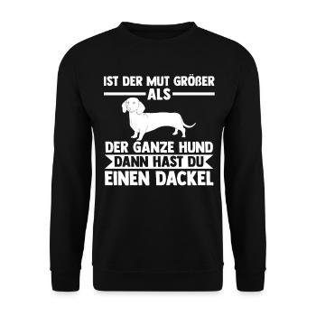 Hund Dackel - Unisex Pullover - Schwarz - Vorne - Alina (178cm) & Michal (187cm)