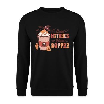 Design vintage d’Halloween avec tasse à café effrayante - Sweat-shirt Unisexe - noir - Devant - Alina (178cm) & Michal (187cm)