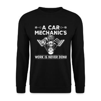 Le travail d’un mécanicien automobile n’est jamais terminé - Auto Mechani - Sweat-shirt Unisexe - noir - Devant - Alina (178cm) & Michal (187cm)