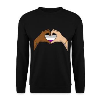 Asexual Ace - Unisex Sweatshirt - black - Front - Alina (178cm) & Michal (187cm)