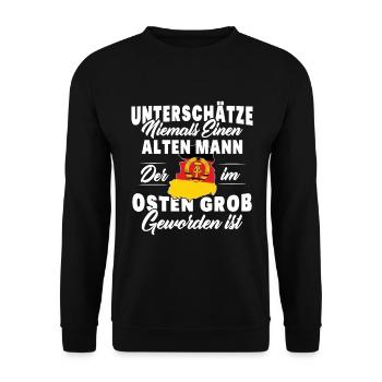 Ossi Geschenk Männer Frauen Ostdeutschland NVA Ost - Unisex Pullover - Schwarz - Vorne - Alina (178cm) & Michal (187cm)