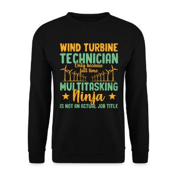 Windkraftanlagentechniker Windmühle Erneuerbare - Unisex Pullover - Schwarz - Vorne - Alina (178cm) & Michal (187cm)