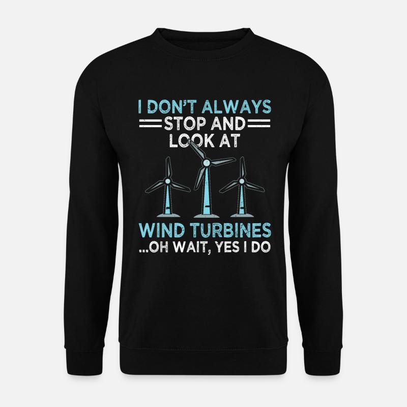 Éolienne Éolienne Énergie renouvelable - Sweat-shirt Unisexe - noir