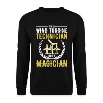 Windkraftanlagentechniker Windmühle Erneuerbare - Unisex Pullover - Schwarz - Vorne - Alina (178cm) & Michal (187cm)