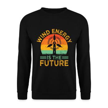 Wind energy is the windmill of the future Windtech - Unisex Sweatshirt - black - Front - Alina (178cm) & Michal (187cm)