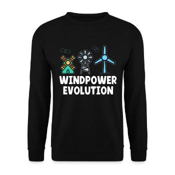 Windkraftanlagentechniker Windmühle Erneuerbare - Unisex Pullover - Schwarz - Vorne - Alina (178cm) & Michal (187cm)