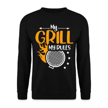 Mon Grill Mes Règles Mangeurs de viande Grillades - Sweat-shirt Unisexe - noir - Devant - Alina (178cm) & Michal (187cm)