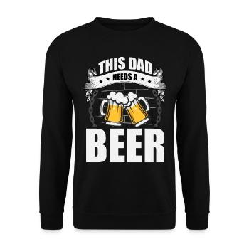 Amateur de bière, papa, paternité, meilleur père de tous - Sweat-shirt Unisexe - noir - Devant - Alina (178cm) & Michal (187cm)