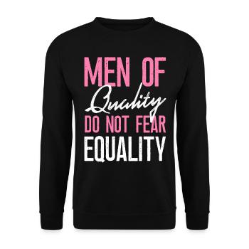 Feminist Men Of Quality Don't Fear - Unisex Sweatshirt - black - Front - Alina (178cm) & Michal (187cm)