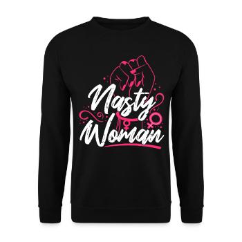 Feminist Nasty Woman - Unisex Sweatshirt - black - Front - Alina (178cm) & Michal (187cm)