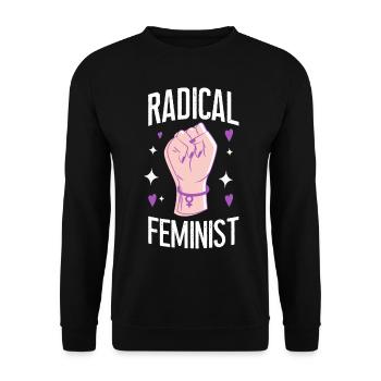Feminist Radical Feminist - Unisex Sweatshirt - black - Front - Alina (178cm) & Michal (187cm)