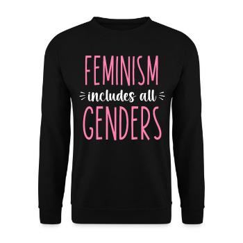 Feminist Feminism Includes All - Unisex Sweatshirt - black - Front - Alina (178cm) & Michal (187cm)