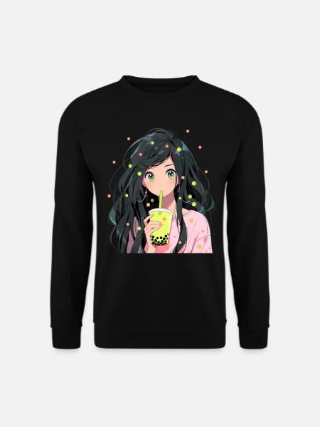Anime et Boba Bubble Tea - Sweat-shirt Unisexe - noir