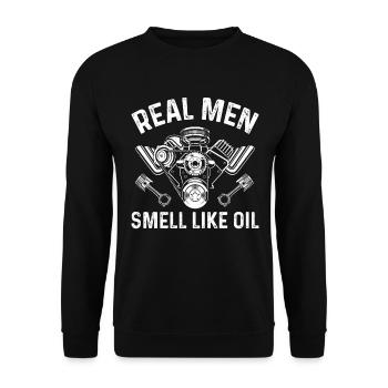 Mécanicien automobile Mécanicien automobile Les vrais hommes sentent l’huile - Sweat-shirt Unisexe - noir - Devant - Alina (178cm) & Michal (187cm)