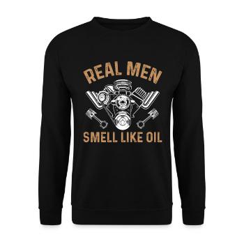 Mécanicien automobile Les vrais hommes sentent l’huile - Funny Mecha - Sweat-shirt Unisexe - noir - Devant - Alina (178cm) & Michal (187cm)
