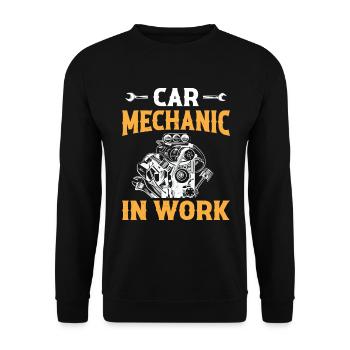 Funny Mechanic Automobile Mechanic - Car Mechanic - Unisex Sweatshirt - black - Front - Alina (178cm) & Michal (187cm)