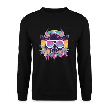 Vache Tête de vache Vaches Agriculture Éleveur de vaches - Sweat-shirt Unisexe - noir - Devant - Alina (178cm) & Michal (187cm)