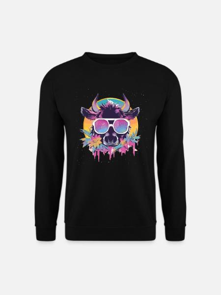 Vache Tête de vache Vaches Agriculture Éleveur de vaches - Sweat-shirt Unisexe - noir