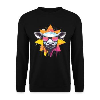 Vache Tête de vache Vaches Agriculture Éleveur de vaches - Sweat-shirt Unisexe - noir - Devant - Alina (178cm) & Michal (187cm)