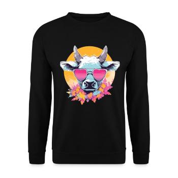 Vache Tête de vache Vaches Agriculture Éleveur de vaches - Sweat-shirt Unisexe - noir - Devant - Alina (178cm) & Michal (187cm)