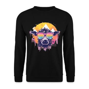 Vache Tête de vache Vaches Agriculture Éleveur de vaches - Sweat-shirt Unisexe - noir - Devant - Alina (178cm) & Michal (187cm)