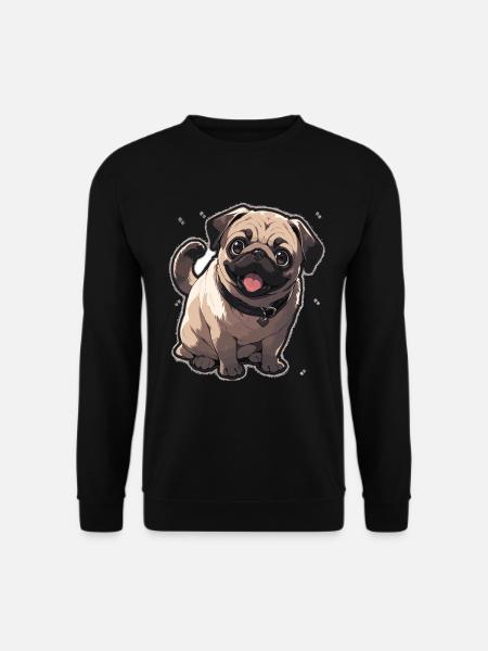 Mops Mops Hund Mops Sonnenbrille Mops Geschenk - Unisex Pullover - Schwarz