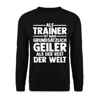 Sportmannschaft Trainer - Unisex Pullover - Schwarz - Vorne - Alina (178cm) & Michal (187cm)