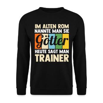 Sportmannschaft Trainer - Unisex Pullover - Schwarz - Vorne - Alina (178cm) & Michal (187cm)
