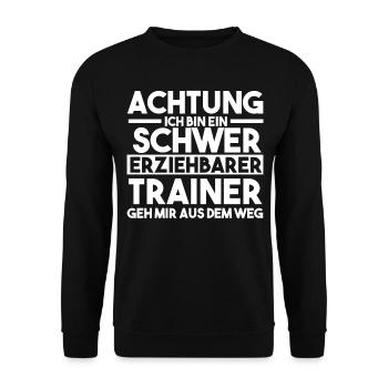 Sportmannschaft Trainer - Unisex Pullover - Schwarz - Vorne - Alina (178cm) & Michal (187cm)