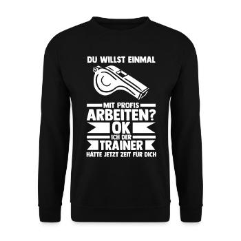 Sportmannschaft Trainer - Unisex Pullover - Schwarz - Vorne - Alina (178cm) & Michal (187cm)