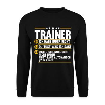 Sportmannschaft Trainer - Unisex Pullover - Schwarz - Vorne - Alina (178cm) & Michal (187cm)