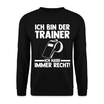 Sportmannschaft Trainer - Unisex Pullover - Schwarz - Vorne - Alina (178cm) & Michal (187cm)