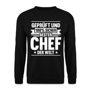 Arbeit Kollegen Büro Teamleiter Führungskraft Chef - Unisex Pullover - Schwarz - Vorne - Alina (178cm) & Michal (187cm)