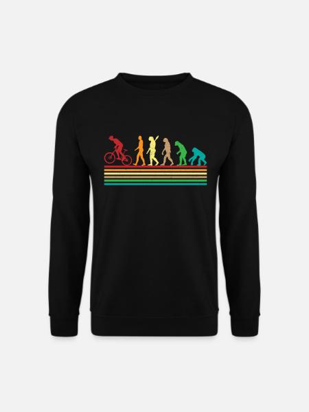 Evolution-Fahrrad-Fan: Retro-Design für Radfahrer - Unisex Pullover - Schwarz
