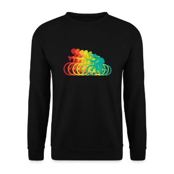 Passion du vélo sportif aux couleurs rétro VTT - Sweat-shirt Unisexe - noir - Devant - Alina (178cm) & Michal (187cm)