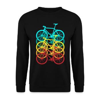 Bike in retro colors, cool MTB design Radler - Unisex Sweatshirt - black - Front - Alina (178cm) & Michal (187cm)