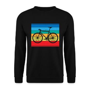 Retro-Bike Design für Abenteurer, Radler und Biker - Unisex Pullover - Schwarz - Vorne - Alina (178cm) & Michal (187cm)