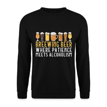 Brassage de bière Brassage de bière - Sweat-shirt Unisexe - noir - Devant - Alina (178cm) & Michal (187cm)