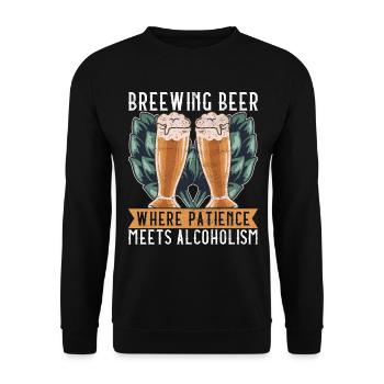 Brassage de bière Brassage de bière - Sweat-shirt Unisexe - noir - Devant - Alina (178cm) & Michal (187cm)